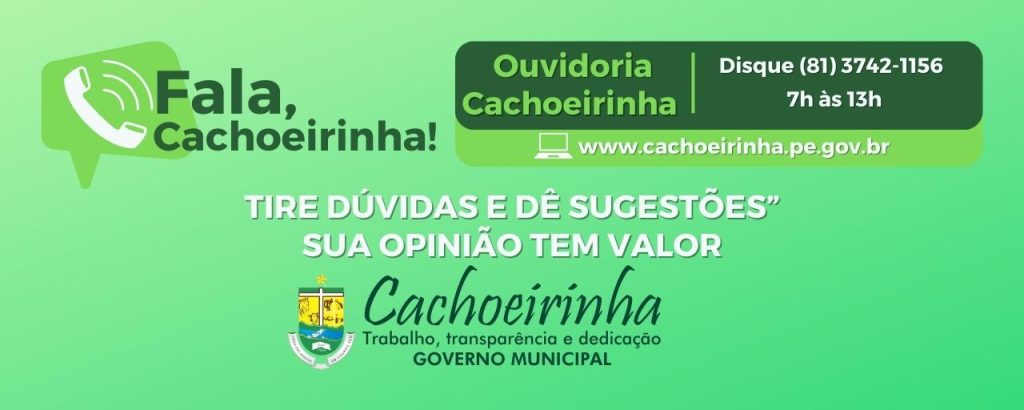 Ouvidoria Prefeitura Municipal de Cachoeirinha Pernambuco PE