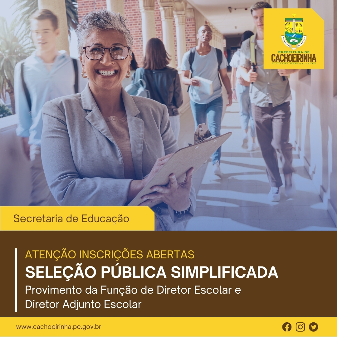 Seleção Simplificada Função de Diretor Escolar e Diretor Adjunto Escolar 2025